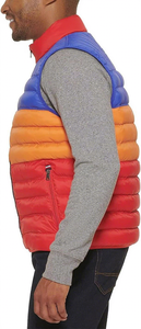 OEM WholesaleMen's Color Blocking Puffer <b>Vest</b> Stand Collar Zipper Closure Windproof Polyester Winter Casual Jacket Puffer Jacket - Product Image 5