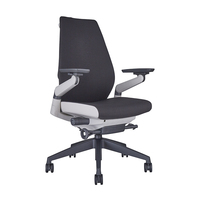 Fauteuil de bureau contemporain noir pour personnel d'entreprise, en tissu, avec roulettes pivotantes et inclinaison électrique