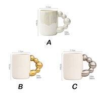 Tasse à café ou à thé en céramique, avec poignée dorée rotative en forme de gourde, pour boissons