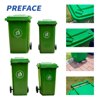 Poubelle en plastique HDPE anti-corrosion robuste de 360 L pour usage industriel