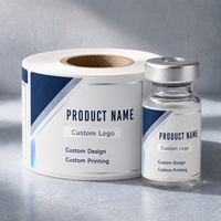 Étiquettes personnalisées pour flacons de 10 ml, autocollants holographiques en PET imperméables pour l'image de marque des bouteilles