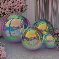 Zhenmei vente en gros 1.2m boule disco géante brillante grande sphère réfléchissante ballon gonflable pour la publicité d'événements de fête de noël