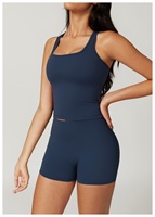 Débardeur de sport Racerback personnalisé pour femmes Débardeur respirant en tissu brossé Moulant décontracté Running Fitness Top à col carré