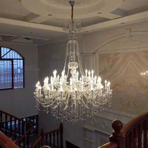 Hot Sale Luxury <b>Large</b> Crystal Chandelier for Weddings Hotel & Villa Adjustable Height Hanging on Staircase with <b>Candle</b> Decor - Product Image 6