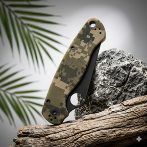 Cuchillo Plegable de Acero Inoxidable MEIJI <span class=keywords><strong>Spyderco</strong></span>, Mango G10, Hoja de 9 cm, Grosor de 3,3 mm, Herramienta para Camping y Bricolaje, OEM Disponible, Multicolor - Product Image 5