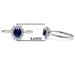 Bague en or blanc 18 carats sertie de diamants et de saphirs bleus pour femme, idéale pour les occasions festives - Collection Fête du Travail - Product Image 2