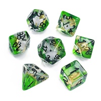 Dadu Polihedral Resin Bentuk Butir Beras Emas Unik 16mm, Set Dadu DND Ramah Lingkungan dan Tahan Lama untuk Permainan RPG