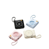 Power Bank Nirkabel Portabel 15w 10000mAh 22.5W PD20W Pengisian Cepat dengan Kabel Tipe C Terpasang, Charger Mini Baterai Eksternal untuk Ponsel