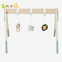 Salle de sport d'intérieur écologique en bois pour bébé avec ensemble de jouets en rotin gymnases d'activité en bois pliables pour enfants