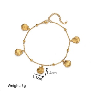 Nouvelle Chaîne de Cheville Décontractée en Acier Inoxydable avec Pendentifs Dauphin, Étoile de Mer et Coquillage, Plaqué Or, Idéale pour les Cadeaux - Product Image 3