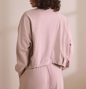Blouson d'aviateur en coton brodé avec logo personnalisé Y2K de l'usine directe veste de sport rose de luxe pour femmes vêtements courts décontractés - Product Image 4