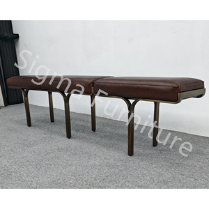 Sigma Stainless Steel Base Ottoman Bench Custom Material Living Room Bedroom <strong>Bed</strong> <strong>End</strong> Upholstered Benches - Product Image 5