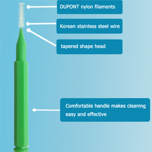 Microcepillo dental desechable <span class=keywords><strong>cepillo</strong></span> <span class=keywords><strong>interdental</strong></span> de dientes suaves con mango de silicona - Product Image 4
