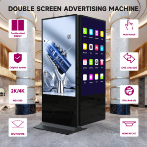 Dọc sàn-đứng 55 inch <span class=keywords><strong>Totem</strong></span> Double Sided kỹ thuật số biển và hiển thị 4K UHD đôi màn hình LCD kỹ thuật số biển kiosk - Product Image 2