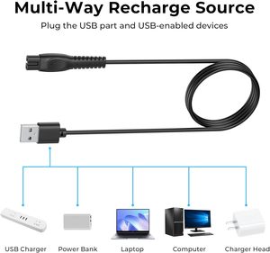 <span class=keywords><strong>Cable</strong></span> de carga USB Cantell de 5V <span class=keywords><strong>para</strong></span> afeitadora <span class=keywords><strong>Philips</strong></span>, chaqueta de PVC de cobre puro, modelos compatibles de 1m S1113 S1112 S1213 S5831 PQ888 - Product Image 3