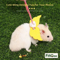 FifiGoo Tali Pengikat Hewan Peliharaan Kecil Model Harness untuk Hamster, Tupai, Guinea Pig, Sugar Glider - Bahan Poliester Motif Polos untuk Penggunaan Luar Ruangan
