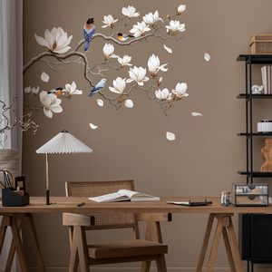 Hiện Đại Trắng mộc lan cây Vải tường nghệ thuật bền treo trang trí cảnh quan Phong Cảnh Sơn với các tính năng ban đầu - Product Image 5