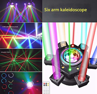 Nouvelles Lumières de Scène Populaires à 6 Bras, Tête Mobile, Faisceau, Laser Blanc et Or, Stroboscope, Lumières Disco, Télécommande, Équipement DJ