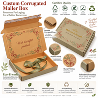 Boîte d'expédition ondulée personnalisée vintage à motif floral avec logo – Boîtes d'emballage de remerciement pour bougies, savons, pâtisseries, fleuristes et marques de jardinage