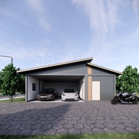 Garage Conteneur Pliable à Montage Rapide, Stockage Portable pour Véhicules, Villa Modulaire Abordable, Maison Préfabriquée en Kit 20ft/40ft