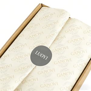 Papier de soie personnalisé avec impression couleur blanc et noir, logo de marque fait main pour vêtements, emballage cadeau, autocollants pour bougies, usage industriel - Product Image 1