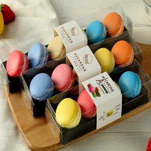 Custom high quality PVC plastic cake box food grade packaging for Macaron custom pastry box