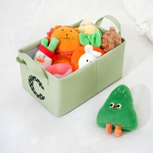 Fabric Storage <b>Basket</b> Green 23L <b>Foldable</b> Rectangle With Letter C Pattern For Bedroom Toy Organizer - Product Image 3