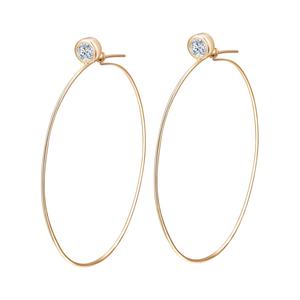 Pendientes de Aro de Oro Amarillo de 14k con Moissanita Color DEF de Messi Jewelry - Product Image 6