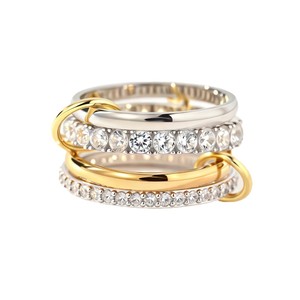 Anello Geometrico Forever <span class=keywords><strong>Star</strong></span> per Donna con Micro-Incastonatura di Zirconi, Gioiello Raffinato in <span class=keywords><strong>Argento</strong></span> Sterling 925 Placcato Oro per Matrimonio - Product Image 5