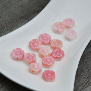 <b>Shell</b> Flower Spacer Beads For Bracelet Making 10mm Hand Carved Plum Blossom Design Jewelry Accessories - Product Image 2