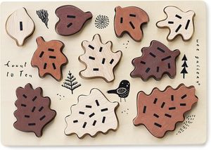 Galerie Plateau en bois Puzzle Count to Leaves, jouet Montessori pour les tout-petits pour le développement, puzzle éducatif durable pour les enfants - Product Image 3