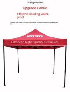 Tente publicitaire extérieure pliable rétractable à quatre pieds en tissu Oxford imperméable et coupe-vent 3x3 pour utilisation en kiosque - Product Image 2