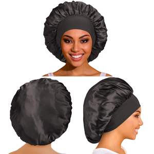 Chapeaux de nuit avec logo personnalisé <span class=keywords><strong>Bonnet</strong></span> de douche simple <span class=keywords><strong>Bonnet</strong></span> de couchage Bonnets en satin à bande élastique - Product Image 2