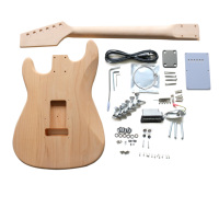 TC Factory DIY Solid Basswood Maple 6-String Electric Guitar Kit Unassembled Version for Beginners Cheap Music