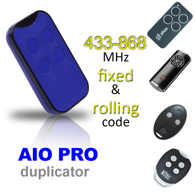 Universal 280~868mhz Multi Frequency Clone Rolling Code Duplicator Wireless Remote Control for Garage Door Switch yet AIO PRO