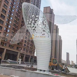 ANW061 Sculpture d'art polie en acier inoxydable personnalisée pour projet d'ingénierie de décoration commerciale et extérieure - Product Image 4