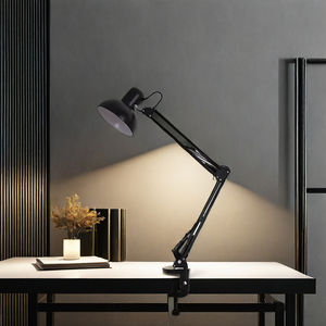 Lampe de bureau moderne ultra-lumineuse E27 avec abat-jour en métal flexible à bras oscillant pour la lecture de nuit et l'étude de l'alimentation CC - Product Image 4