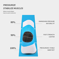Calcetines de Compresión Profesionales para Correr, Deportes al Aire Libre, Soporte Muscular, Nailon 80%, Diseño con Bloques de Color, para Hombres y Mujeres, Deportivos