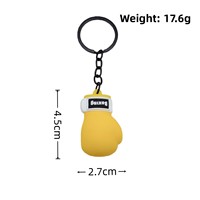 Mini porte-clés mousqueton en forme de gant de boxe de dessin animé, pendentif en caoutchouc, accessoires étanches et légers, forme 3D pour la boxe et les arts martiaux