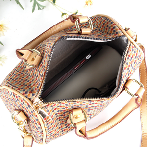 Sac fourre-tout à imprimé ethnique pour femmes-Sac à bandoulière à texture d'écorce d'arbre résineux Sac à bandoulière léger en écorce d'arbre - Product Image 3