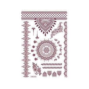 Autocollants de tatouage au henné brun floral, sans danger pour la peau, imperméables, longue durée, motifs traditionnels, tatouage temporaire pour femmes - Product Image 2