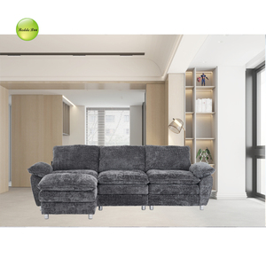 Modern Living Room L-Shaped Sectional <strong>Sofa</strong> <strong>Set</strong> with Ottoman Modular Velvet Design Hotel Use <strong>Long</strong> <strong>Couch</strong> - Product Image 1