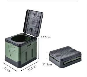 Toilettes pliantes d'urgence portables pour camping en extérieur, pour voiture autonome, anti-odeur, pour femmes, en plastique, décontractées - Product Image 2