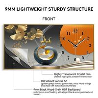 Jam Dinding Kristal Cetak Lanskap ROMAN, Cetak UV, Gerakan Quartz Senyap, Alas Plastik Minimalis, Ukuran Kustom