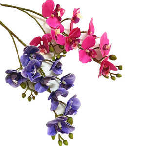 ดอกกล้วยไม้น้ำยางเทียมตกแต่งงานแต่งงานขนาดเล็กสองส้อมกับ9หัว Phalaenopsis สำหรับการสำเร็จการศึกษาคริสต์มาส - Product Image 4