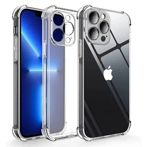 Custodia per Telefono in TPU Ultra Trasparente HD per <span class=keywords><strong>iPhone</strong></span> 15 14 13 <span class=keywords><strong>12</strong></span> Pro Max, <span class=keywords><strong>Cover</strong></span> <span class=keywords><strong>Protettiva</strong></span> Sottile Antiurto con Paraurti ai 4 Angoli, Custodia Antigraffio - Product Image 1