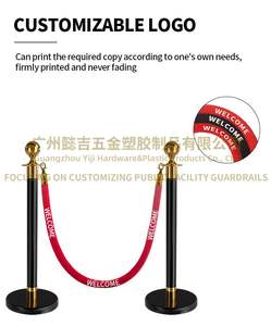 Corda per Barriere Yiji in Velluto Rosso con Ganci Cromati Lucidi, Lunghezza 1,5m, Larghezza Corda 38mm/35mm, per Barriere Stradali - Product Image 6