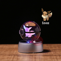 Lámpara Nocturna de Cristal K9 3D Personalizada con Diseño de Pokémon Umbreon, Regalo de Navidad