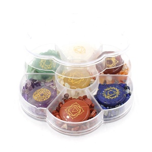 7 <strong>Chakra</strong> <strong>Engraved</strong> Words <strong>Stone</strong> Natural Seven <strong>Chakra</strong> Power <strong>Stone</strong> Box Set - Product Image 4
