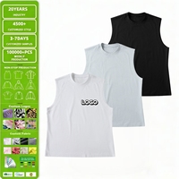 Camisetas sin Mangas Blancas de Verano de 220 g/m², Holgadas, Casuales, para Hombre y Mujer, 60% Algodón, 40% Poliéster, Unisex, Estilo Urbano